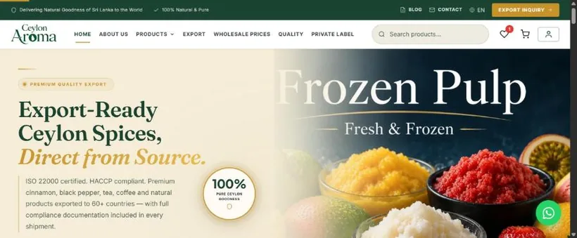 Ceylon Aroma website