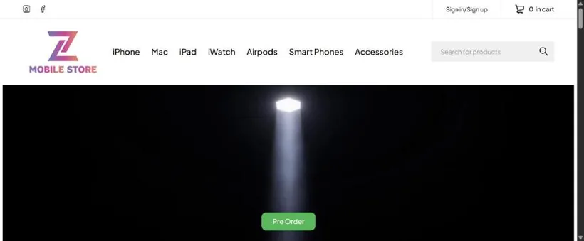 Mobile Store website