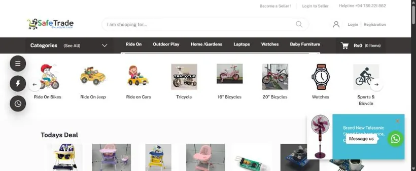 SafeTrade.lk website